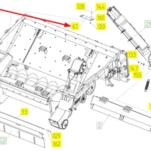 Oryginalna osłona o numerze katalogowym 100655897, stosowana w kombajnach zbożowych marki Rostselmash schemat.
