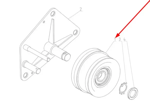 Oryginalna rolka o numerze katalogowym 100667217, stosowana w kombajnach zbożowych marki Rostselmash. schemat