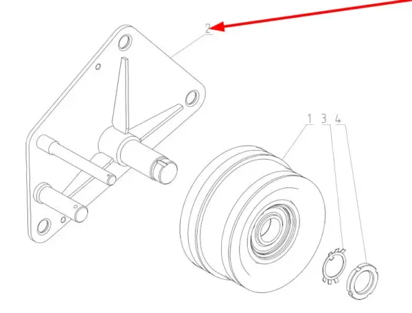 Oryginalny wspornik o numerze katalogowym 100677412, stosowany w kombajnach zbożowych marki Rostselmash. schemat
