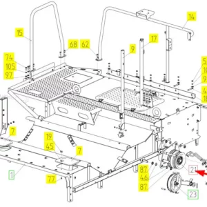 Oryginalne koło pasowe o numerze katalogowym 100677515, stosowane w kombajnach zbożowych marki Rostselmash schemat.