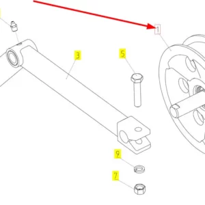Oryginalna rolka napinacza o numerze katalogowym 100680754, stosowana w kombajnach zbożowych marki Rostselmash schemat.