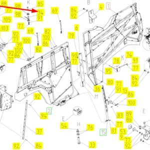 Oryginalna tuleja mocowania tablicy o numerze katalogwym 100685080, stosowana w kombajnach zbożowych marki Rostslemash schemat.