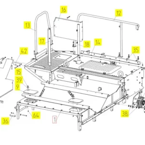 Oryginalny wspornik mocujący o numerze katalogowym 100685172, stosowany w kombajnch zbożowych marki Rostselmash schemat.