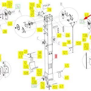 Oryginalna obudowa łożyska o numerze katalogowym 100683158, stosowana w kombajnach zbożowych marki Rostselmash schemat.