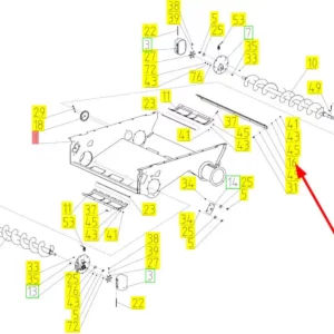 Oryginalna listwa mocująca o numerze katalogowym 100706269, stosowana w kombajnach zbożowych marki Rostselmash schemat.