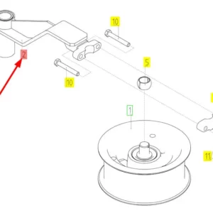 Oryginalny wspornik koła napinającego o numerze katalogowym 100708333, stosowany w kombajnach zbożowych marki Rostselmash schemat.