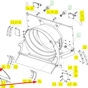 Oryginalna listwa mocująca o numerze katalogowym 100714391, stosowana w kombajnach zbożowych marki Rostselmash schemat.