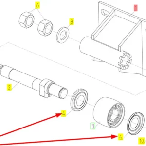 Oryginalna podkładka ustalająca o numerze katalogowym 100714400, stosowana w kombajnach zbożowych marki Rostselmash schemat.