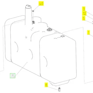 Oryginalna śruba o numerze katalogowym 100718548, stosowana w kombajnach zbożowych marki Rostselmash- schemat.