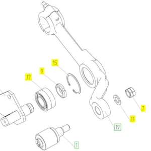 Oryginalny element mocujący o numerze katalogowym 100718739, stosowany w kombajnach zbożowych marki Rostselmash schemat.
