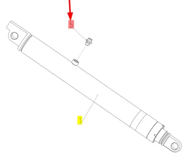 Oryginalna kalamitka M18 x 1.5 siłownika hederu o numerze katalogowym 100718775, stosowana w kombajnach zbożowych marki Rostselmash- schemat.