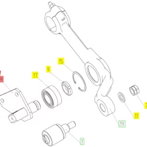 Oryginalny element mocujący o numerze katalogowym 100718806, stosowany w kombajnach zbożowych marki Rostslemash schemat.