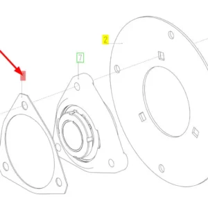 Oryginalny element mocujący o numerze katalogowym 100720921, stosowany w kombajnach zbożowych marki Rostselmash schemat.