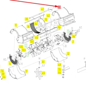Oryginalny element obudowy wentylatora wialni o numerze katalogowym 100735797, stosowany w kombajnach zbożowych marki Rostselmash schemat.