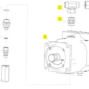 Oryginalny pierścień oring o wymiarach 23,47 x 2,95 mm i numerze katalogowym 100737011, stosowany w kombajnach zbożowych marki Rostselmash schemat.