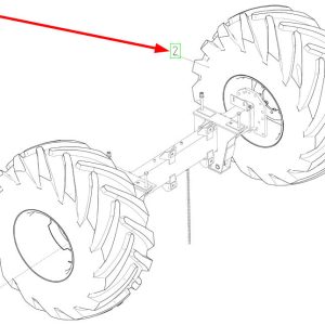 Oryginalne koło przednie o numerze katalogowym 100748357, stosowane w kombajnach zbożowych marki Rostselmash schemat.