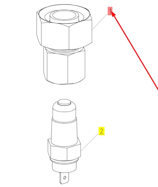 Oryginalny adapter o numerze katalogowym 100769677, stosowany w kombajnach zbożowych marki Rostselmash schemat.