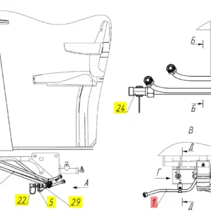 Oryginalny przewód hydrauliczny o numerze katalogowym 100787194, stosowany w kombajnach zbożowych marki Rostselmash schemat.