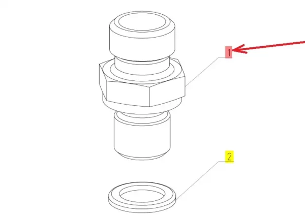 Oryginalne złącze hydrauliczne o numerze katalogowym 100791617