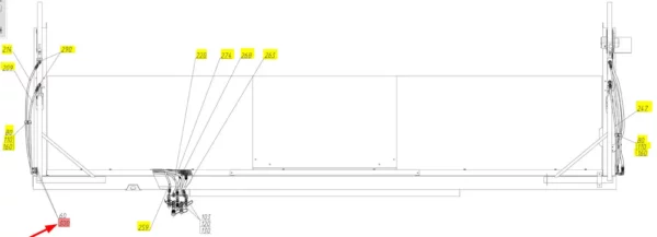 Oryginalne złącze hydrauliczne kątowe o numerze katalogowym 100801891, stosowane w hederach marki Rostselmash- schemat.