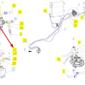 Oryginalna śruba o numerze katalogowym 100813771, stosowana w kombajnach zbożowych marki Rostselmash schemat.