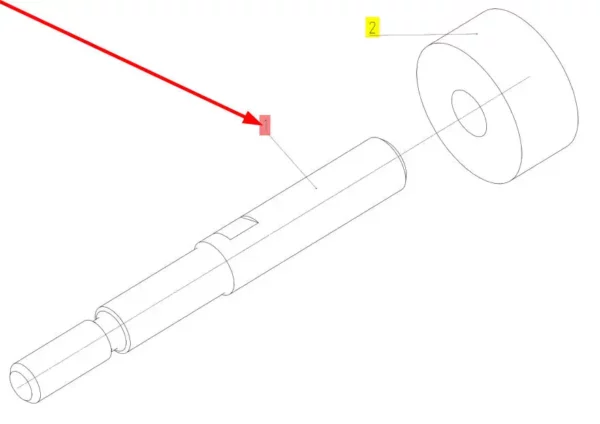 Oryginalny wałek o numerze katalogowym 100824779, stosowany w kombajnach zbożowych marki Rostselmash schemat.