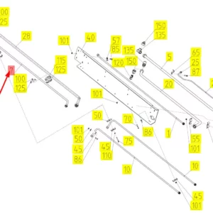 Oryginalny przewód hydrauliczny o numerze katalogowym 100847939, stosowany w kombajnach zbożowych marki Rostselmash schemat.