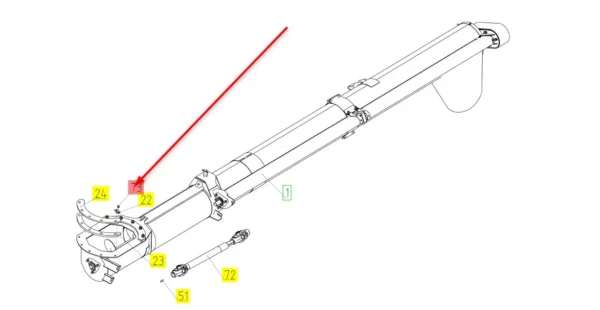 Oryginalny kołek plastikowy z magnesem o numerze katalogowym 100884931, stosowany w kombajnach zbożowych marki Rostselmash schemt