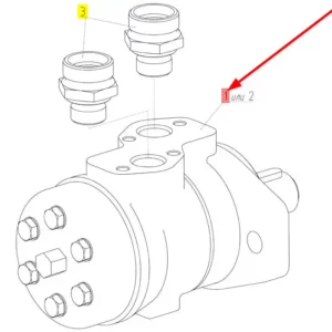 Oryginalny silnik hydrauliczny o numerze katalogowym 101040419, stosowany w kombajnach zbożowych marki Rostselmash schemat.