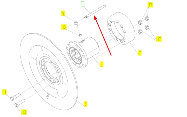 Oryginalna rurka hydrauliczna o numerze katalogowym 101084505, stosowana w kombjnach zbożowych marki Rostselmash. schemat