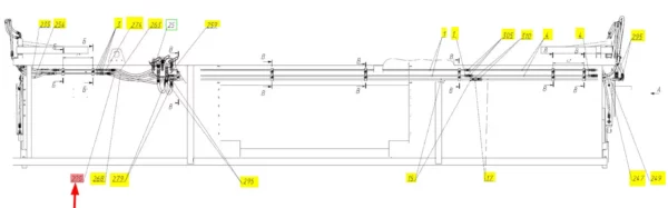 Oryginalny wąż hydrauliczny wysokociśnieniowy o numerze katalogowym 101093209, stosowany w hederach marki Rostselmash- schemat.