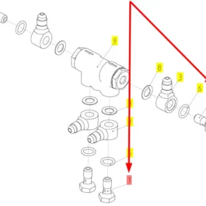 Oryginalna śruba przelotowa o numerze katalogowym 101100073, stosowana w kombajnach zbożowych marki Rostselmash schemat
