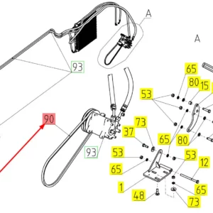 Oryginalny pasek klinowy AVX13 x 1345 la o numerze katalogowym 101103080, stosowany w kombajnach zbożowych marki Rostselmash schemat.