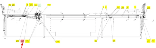 Oryginalny wąż hydrauliczny wysokociśnieniowy o numerze katalogowym 101123096, stosowany w hederach marki Rostselmash- schemat.