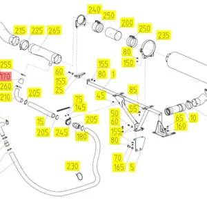 Oryginalny adapter rury wydechowej o numerze katalogowym 101133020, stosowany w kombajnach zbożowych marki Rostselmash schemat