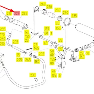 Oryginalna obejma o numerze katalogowym 101138090, stosowana w kombajnach zbożowych marki Rostselmash schemat