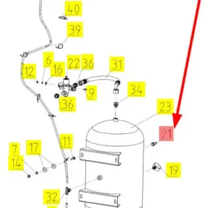 Oryginalny zawór bezpieczeństwa o numerze katalogowym 101140515, stosowany w kombajnach zbożowych marki Rostselmash- schemat.