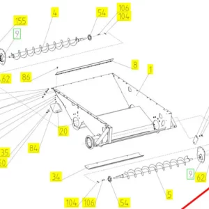 Oryginalny wkręt M6 x 25 o numerze katalogowym 101160198, stosowany w kombajnach zbożowych marki Rostselmash- schemat.