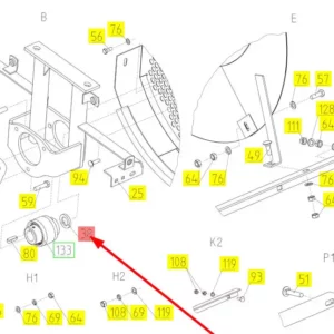 Oryginalna podkładka o numerze katalogowym 101174121, stosowana w kombajnach zbożowych marki Rostselmash schemat.