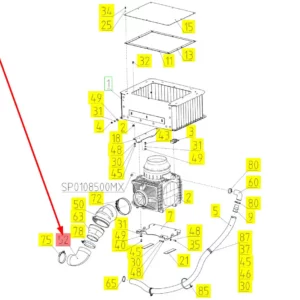 Oryginalny przewód kolankowy o numerze katalogowym 101177686, stosowany w kombajnach zbożowych marki Rostselmash schemat.