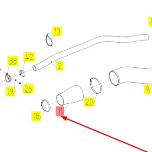 Oryginalny przewód powietrza o numerze katalogowym 101179666, stosowany w kombajnach zbożowych marki Rostselmash schemat.