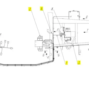 Oryginalna wiązka elektryczna czujnika o numerze katalogowym 101200927, stosowana w kombajnach zbożowych marki Rostselmash schemat.