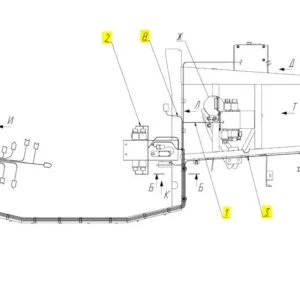 Oryginalna wiązka elektryczna czujnika o numerze katalogowym 101205036, stosowana w kombajnach zbożowych marki Rostselmash schemat.
