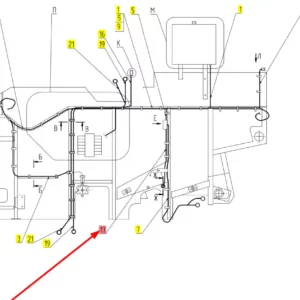 Oryginalna wiązka elektryczna wzmacniacza o numerze katalogowym 101219064, stosowana w kombajnach zbożowych marki Rostselmash schemat.