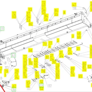 Oryginalny drążek o numerze katalogowym 101240061, stosowany w hederach zbożowych marki Rostselmash. schemat