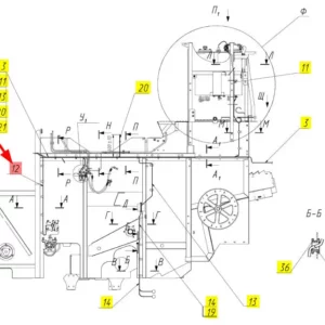 Oryginalna wiązka przewodów czujnika wytrząsacza słomy o numerze katalogowym 101254074, stosowana w kombajnach zbożowych marki Rostselmash schemat