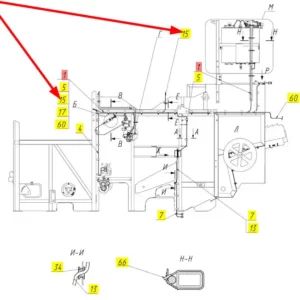 Oryginalna wiązka elektryczna o numerze katalogowym 101254076, stosowana w kombajnach zbożowych marki Rostselmash schemat.