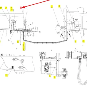 Oryginalna wiązka elektryczna alarmu o numerze katalogowym 101254991, stosowana w kombajnach zbożowych marki Rostselmash schemat.