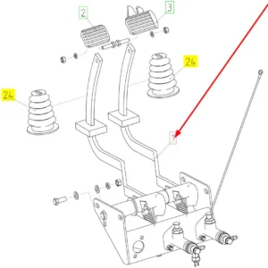 Oryginalny blok pedałów kabiny o numerze katalogowym 101261715, stosowany w kombajnach zbożowych marki Rostselmash schemat.