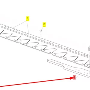 Oryginalna główka kosy o numerze katalogowym 101279635, stosowana w hederach zbożowych marki Rostselmash schemat
